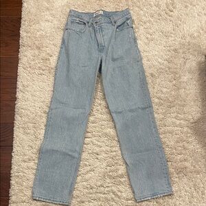 Abercrombie & Fitch Light Blue High Rise 90s Straight Ultra High Rise Size 27